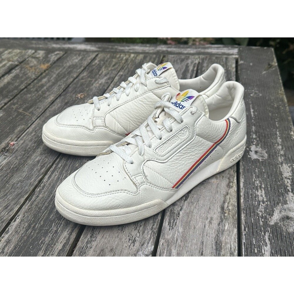 Adidas Continental 80 Pride Off-White Mens Size 11 Athletic Lace Sneakers EF2318